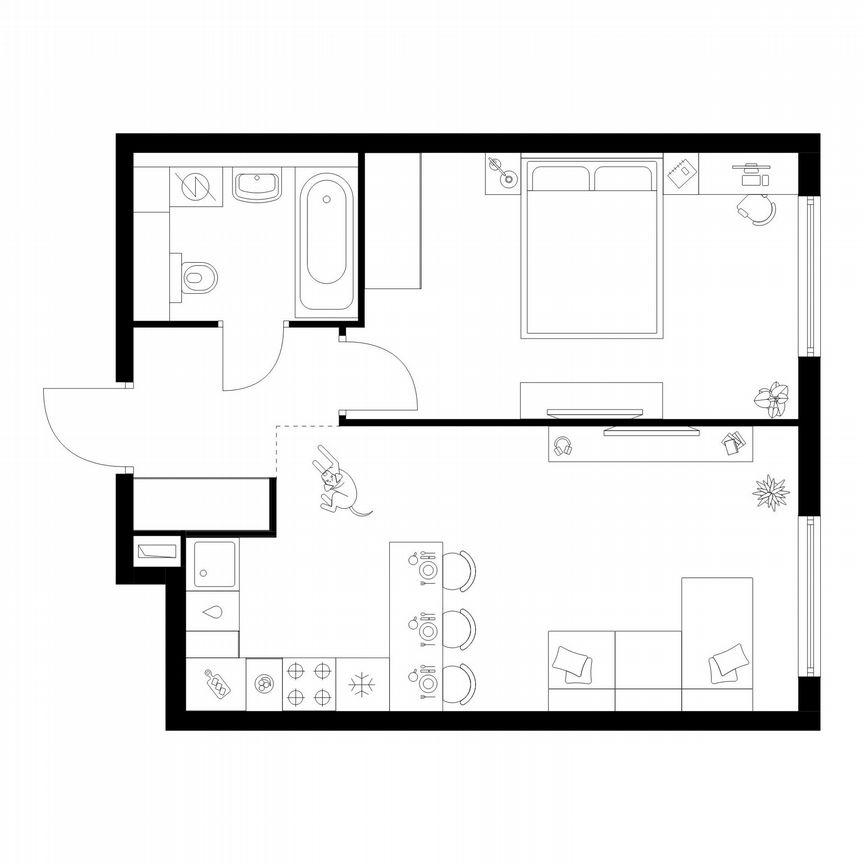 1-к. квартира, 44,5 м², 22/32 эт.
