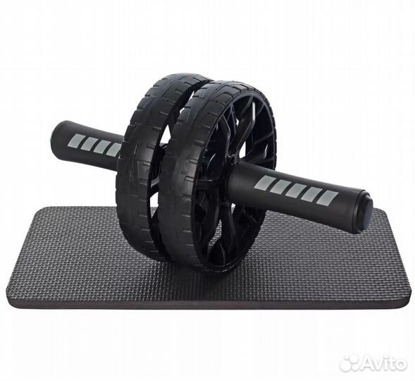 Ролик для пресса черный два колеса диаметр 15,5 см