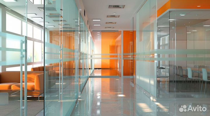 Стеклянная перегородка для душа