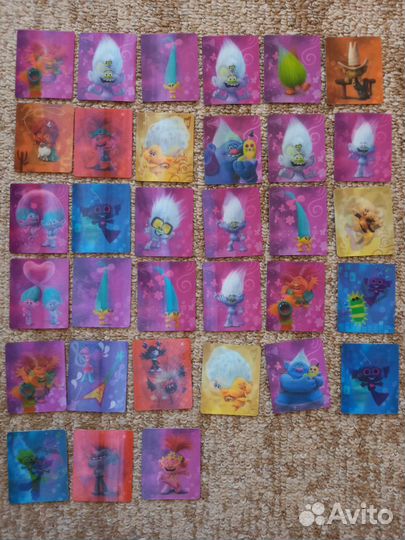 Карточки тролли Большие Гастролли