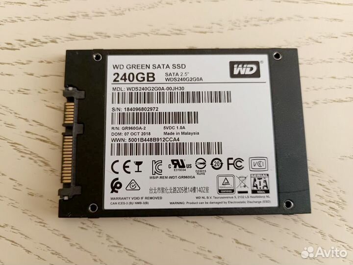 Диск Ssd WD Green 240 gb