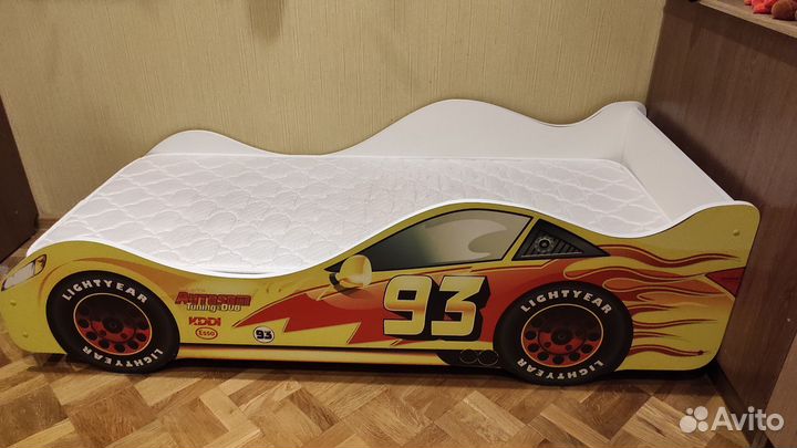 Детская кровать Тачка с ортопед. основанием