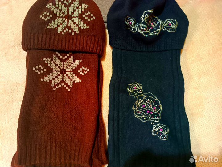 Комплект шапка и шарф женские