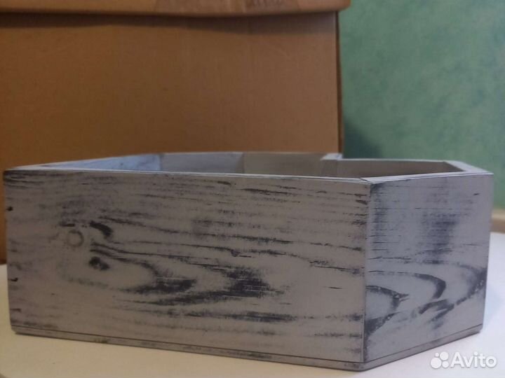 Деревянный ящик сердечко декоративный