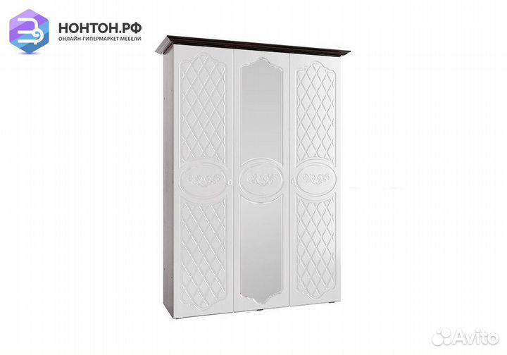 Шкаф Престиж 3-х створчатый жемчуг / венге