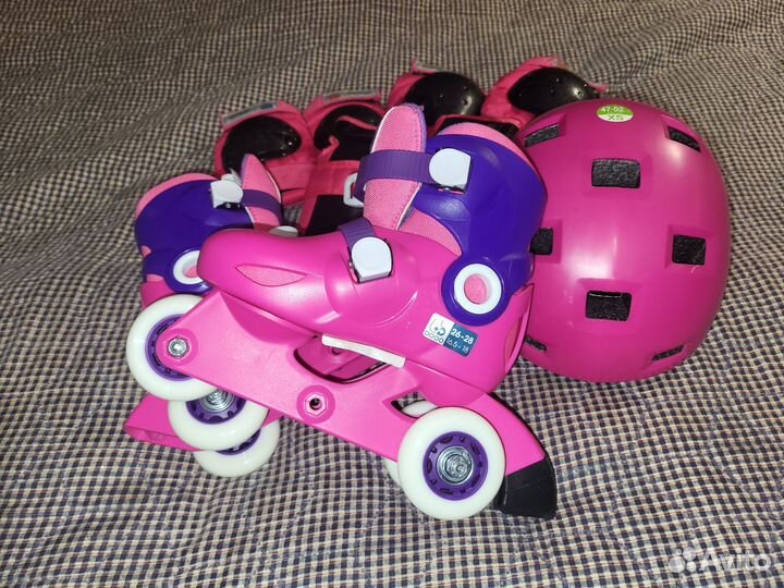 Роликовые коньки детские oxelo + набор защиты