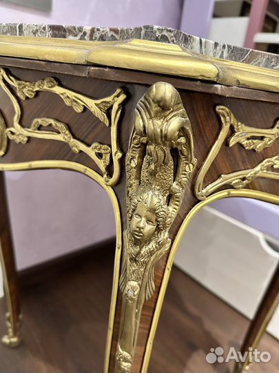 Столик интерьерный мрамор бронза 2 шт