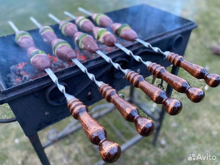 Шампуры с деревянной ручкой