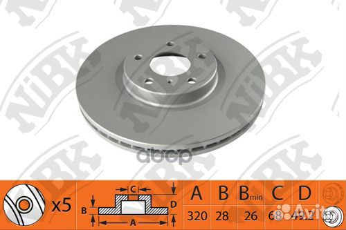 RN1423 nibk Диск тормозной Передний RN1423 NiBK