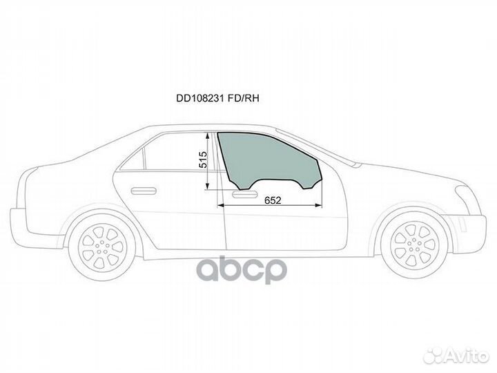 Стекло боковое опускное (Спереди/ Справа/ Цвет