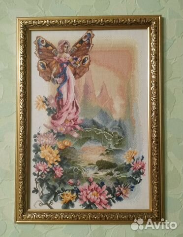 Картина вышитая крестом Фея цветов