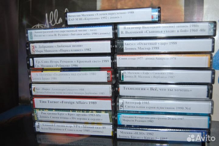 Музыка винила на кассетах