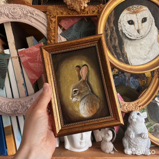 Картина маслом заяц