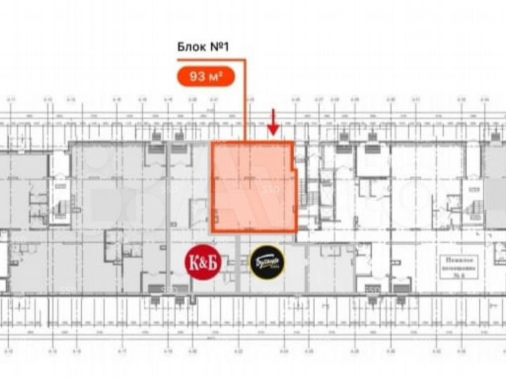 Сдам торговое помещение, 93 м²