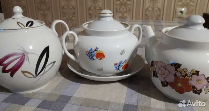 Сахарницы, чайники СССР, фарфор