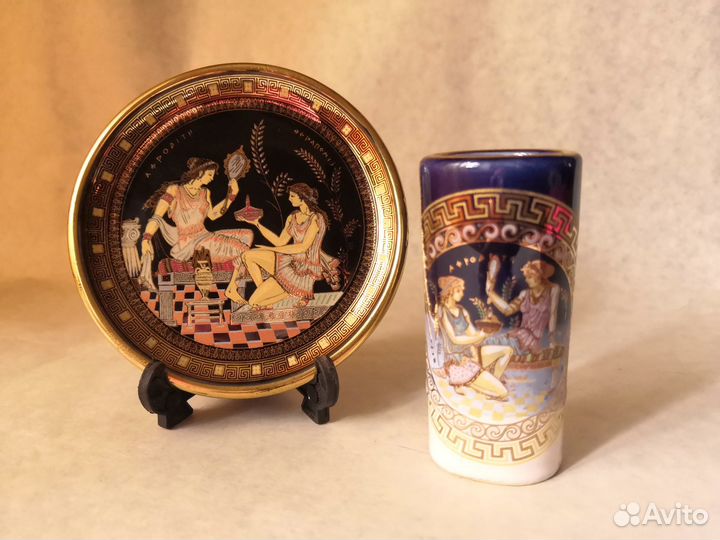 Греческая керамика терракота с позолотой