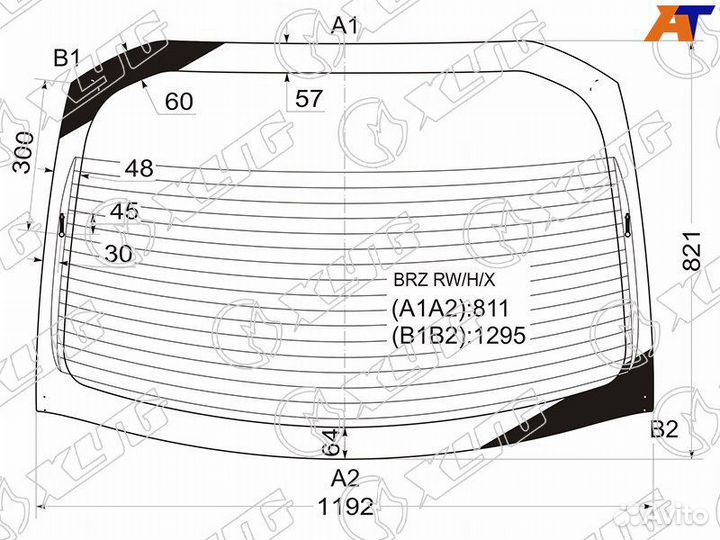 Стекло заднее Toyota GT86