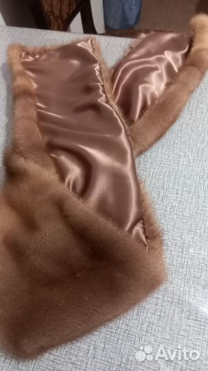 Шарф воротник из натуральной норки Золотистый орех