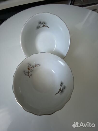 Салатник Шишки Коралл Старый Китай винтаж