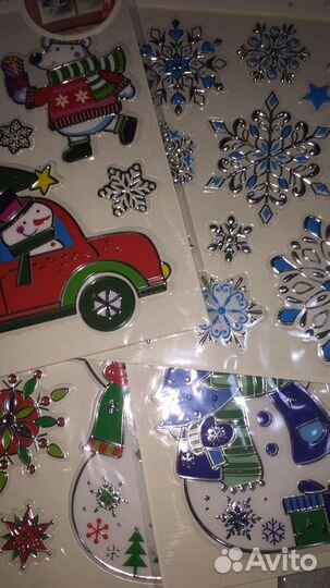 Новогодние наклейки на окна