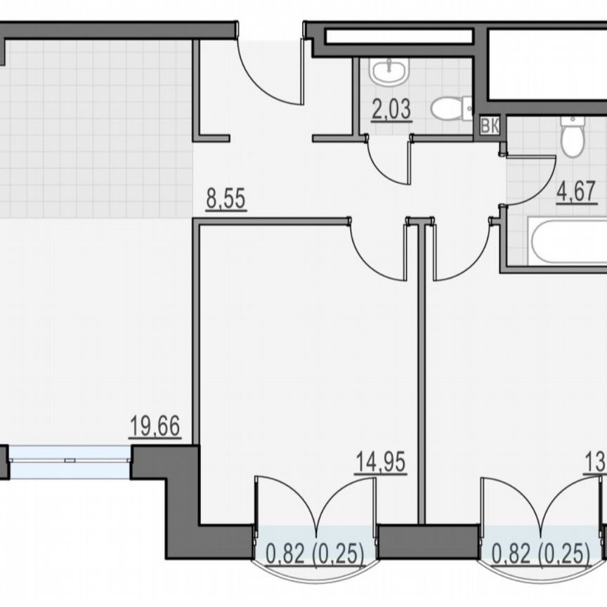 3-к. квартира, 65 м², 4/21 эт.