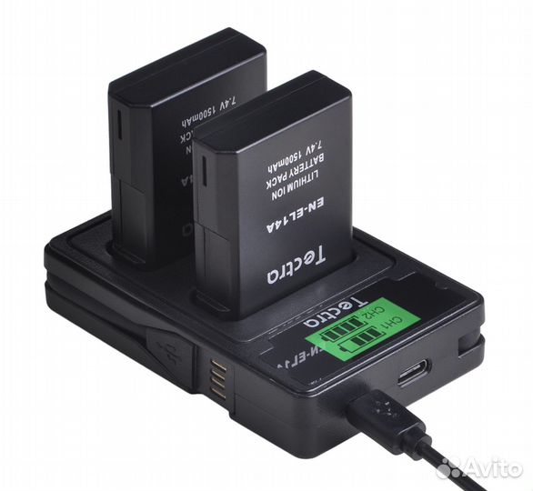 Комплект 2 акб + зарядное для Nikon EN-EL14A