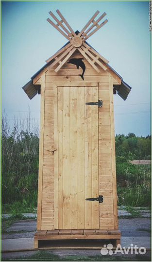 Уличный туалет с декором ечл 148
