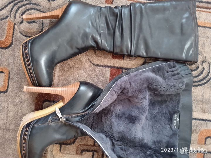 Зимние женские сапоги 38 натуральная кожа