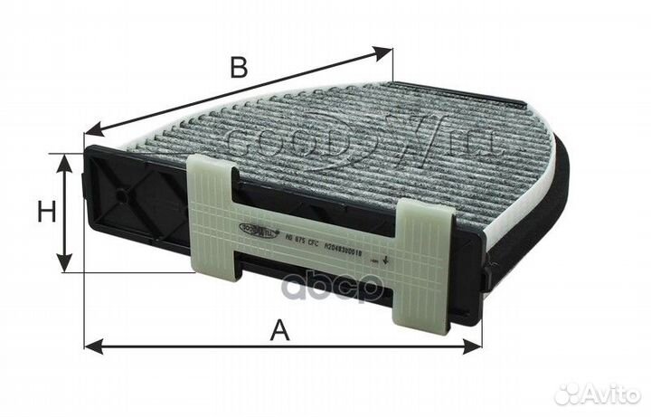 Фильтр салона угольный AG675CFC AG675CFC Goodwill