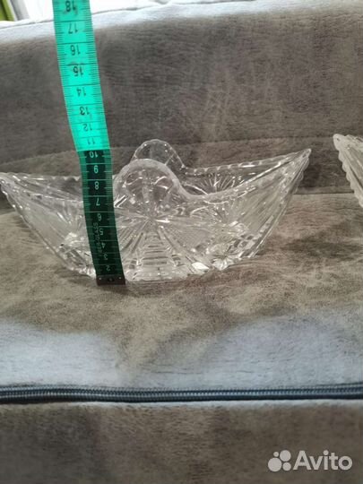 Хрустальные салатник и конфетница