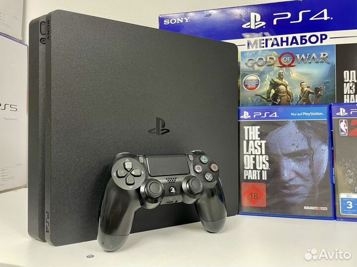 Прошитая Sony PS4 Slim 1TB / 9000 игр / Гарантия