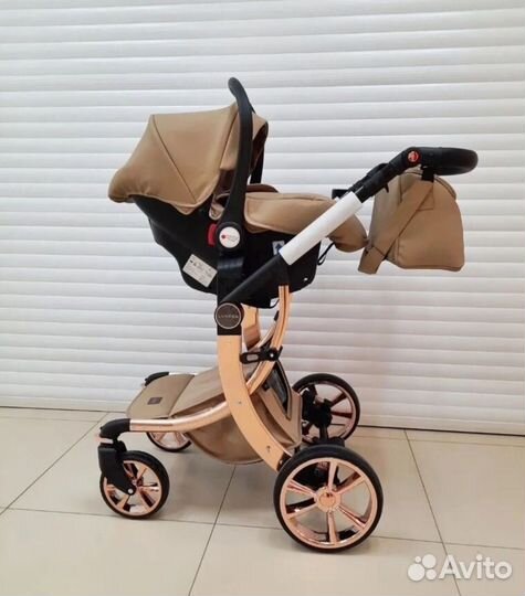 Коляска 3в1 Новая трансформер (Кожа качество)