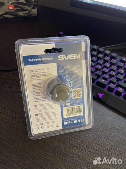 Сетевой фидьтр Sven с 2мя usb