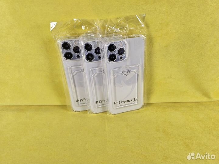 Чехол с карманом iPhone 13 Pro Max Transparent