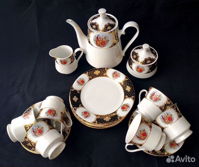 Кофейный фарфоровый сервиз на 6 персон