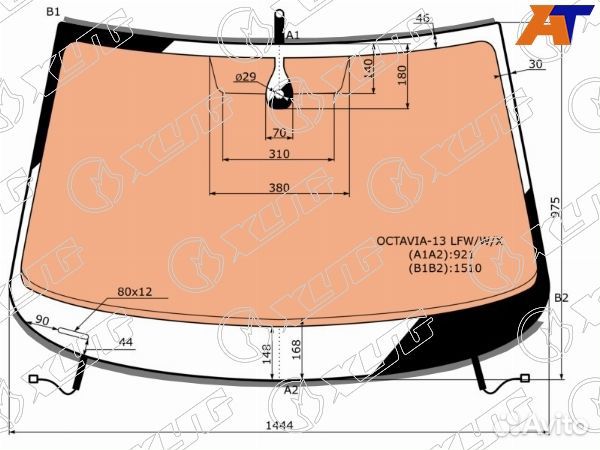 Стекло лобовое skoda octavia