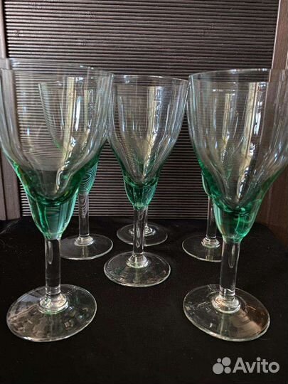 Фужеры зеленое стекло СССР