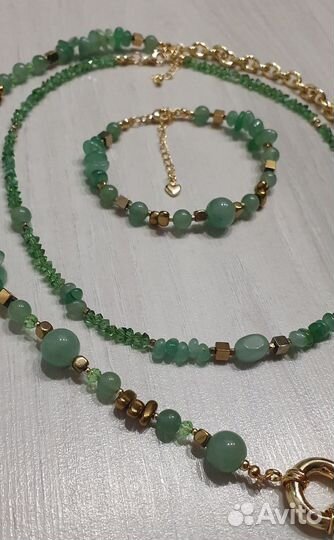 Комплект бижутерии из авантюрина