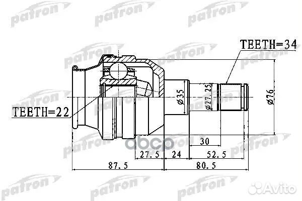 Шрус внутренний задний 34X35X22 chevrolet capti