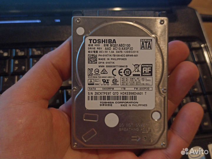 Жесткий диск HDD 1 тб 2.5 Toshiba
