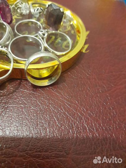 12 колец с камнями СССР 875 проба