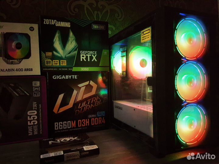 Новый Пк Game Max Aero Core i5 12400F+RTX 3060 12G