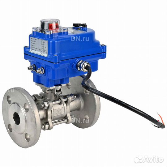Кран шаровой DN.ru BV3232P(3pc) -FP-F-ISO-H Ду20 Ру40 трехсоставной из нержавеющей стали SS316, флан