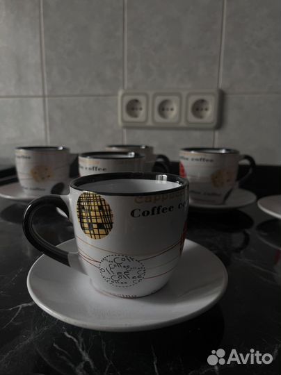 Набор чайных кружек и блюдец 6 шт на 6 персон