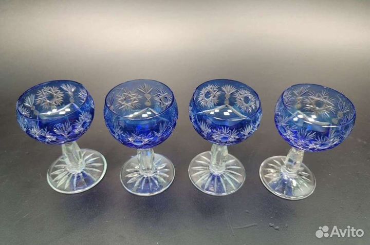 Рюмки синее стекло СССР