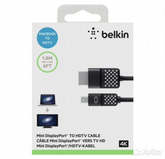 Belkin DisplayPort-Mini папа/hdmi папа 1,8м черный