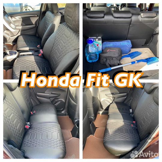 Авточехлы из экокожи honda fit gk