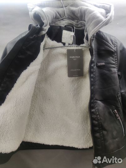 Детская кожаная куртка с мехом 