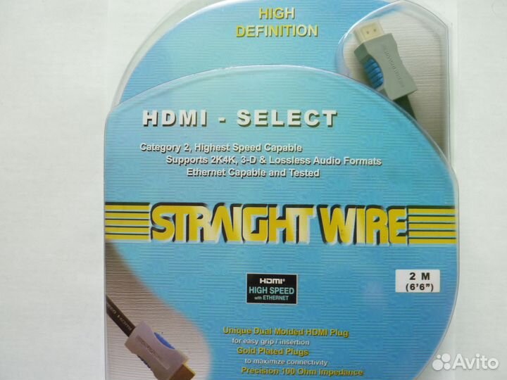 Новый Straight Wire Select hdmi 2.0m (4K и 3D)