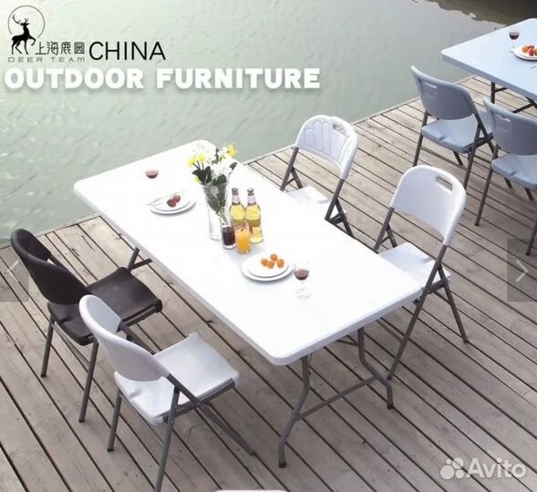 Стол туристический пластиковый складной, 180х74х74